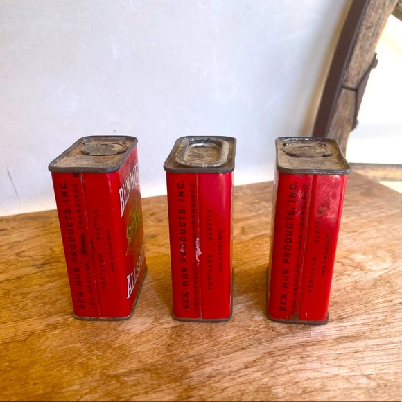 BEN-HUR SPICE TINS Vintage 1940’s-1950’s Partially Full 2 Ounce Horses Charming! - Picture 6 of 10